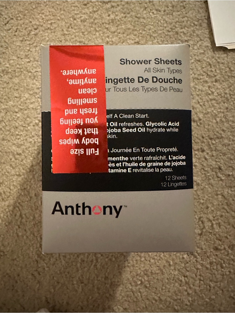 Antthony BRAND NEW in BOX Shower Sheets - 12 Sheets